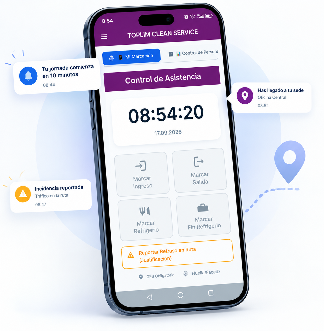 App móvil de control de asistencia Amubix